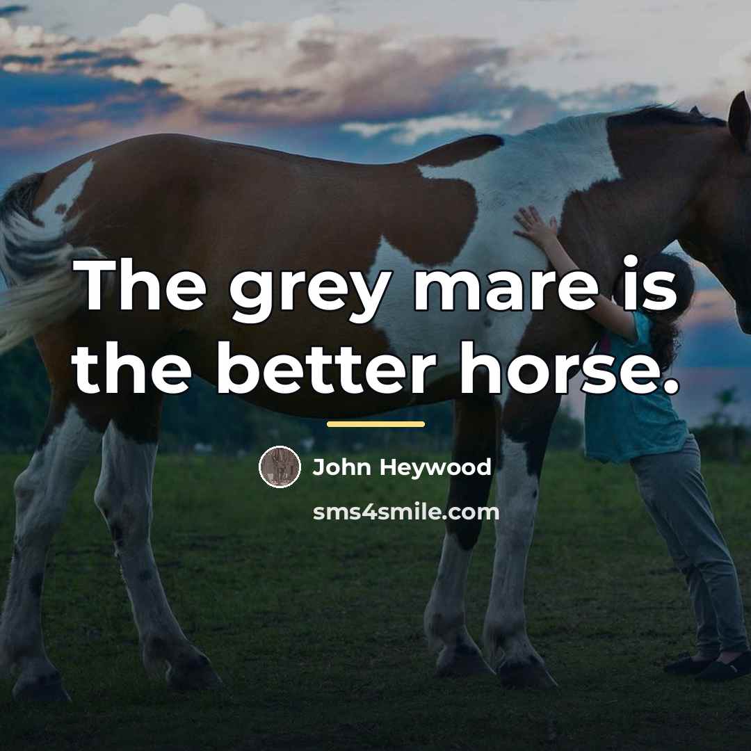 “The grey mare is the better horse.…” quote by John Heywood