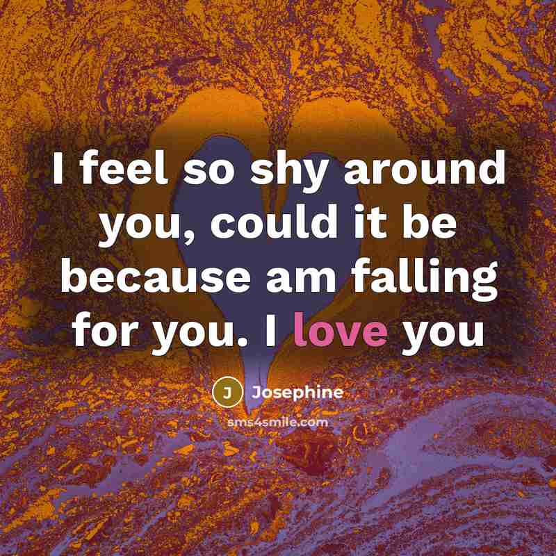 “I feel so shy around you, could it be because…” quote by Josephine