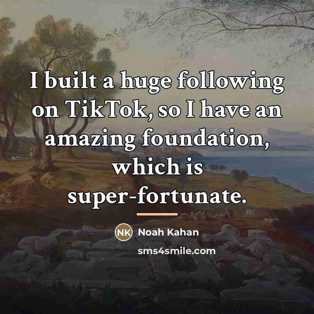 “I built a huge following on TikTok, so I have…” quote by Noah Kahan