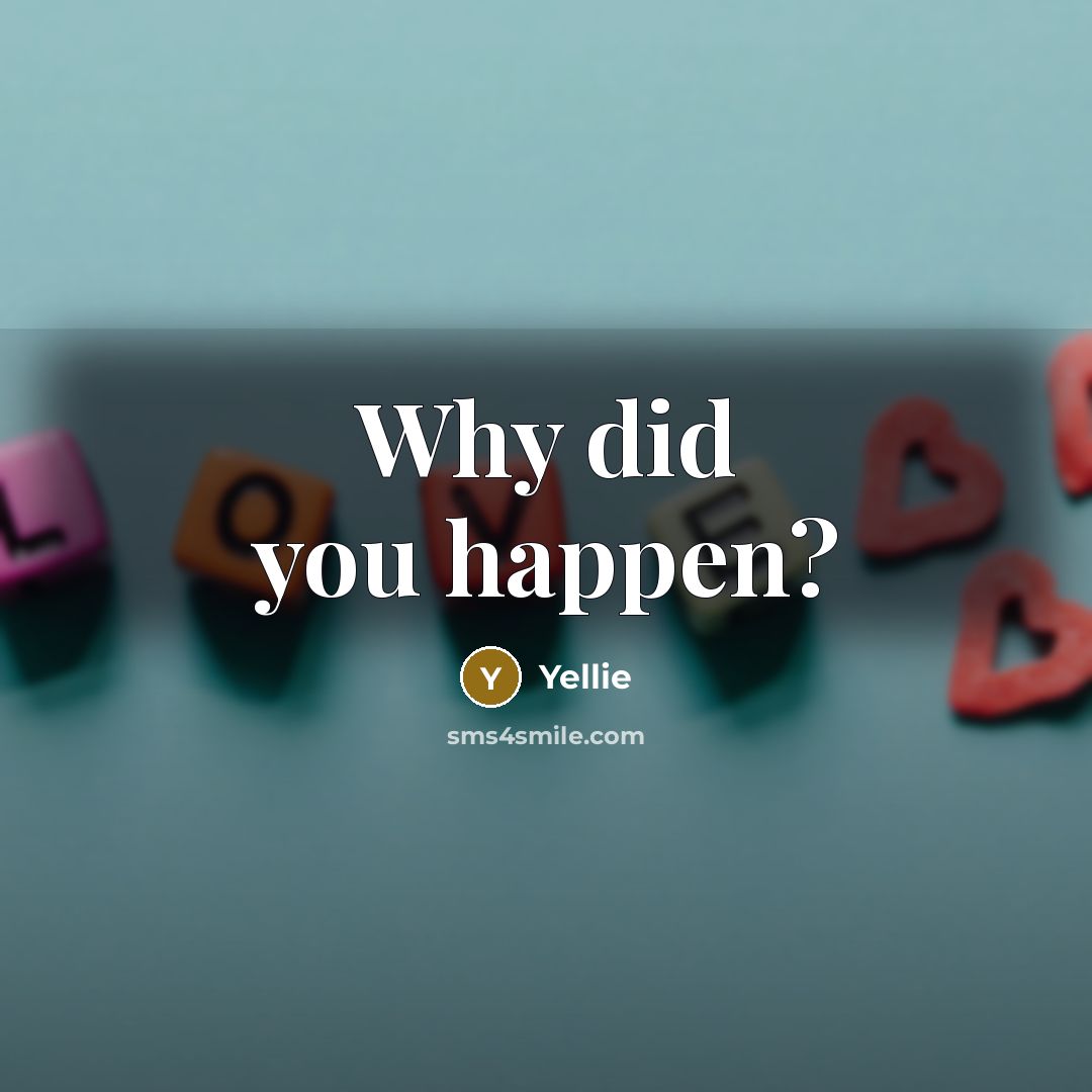 “Why did you happen?…” quote by Yellie