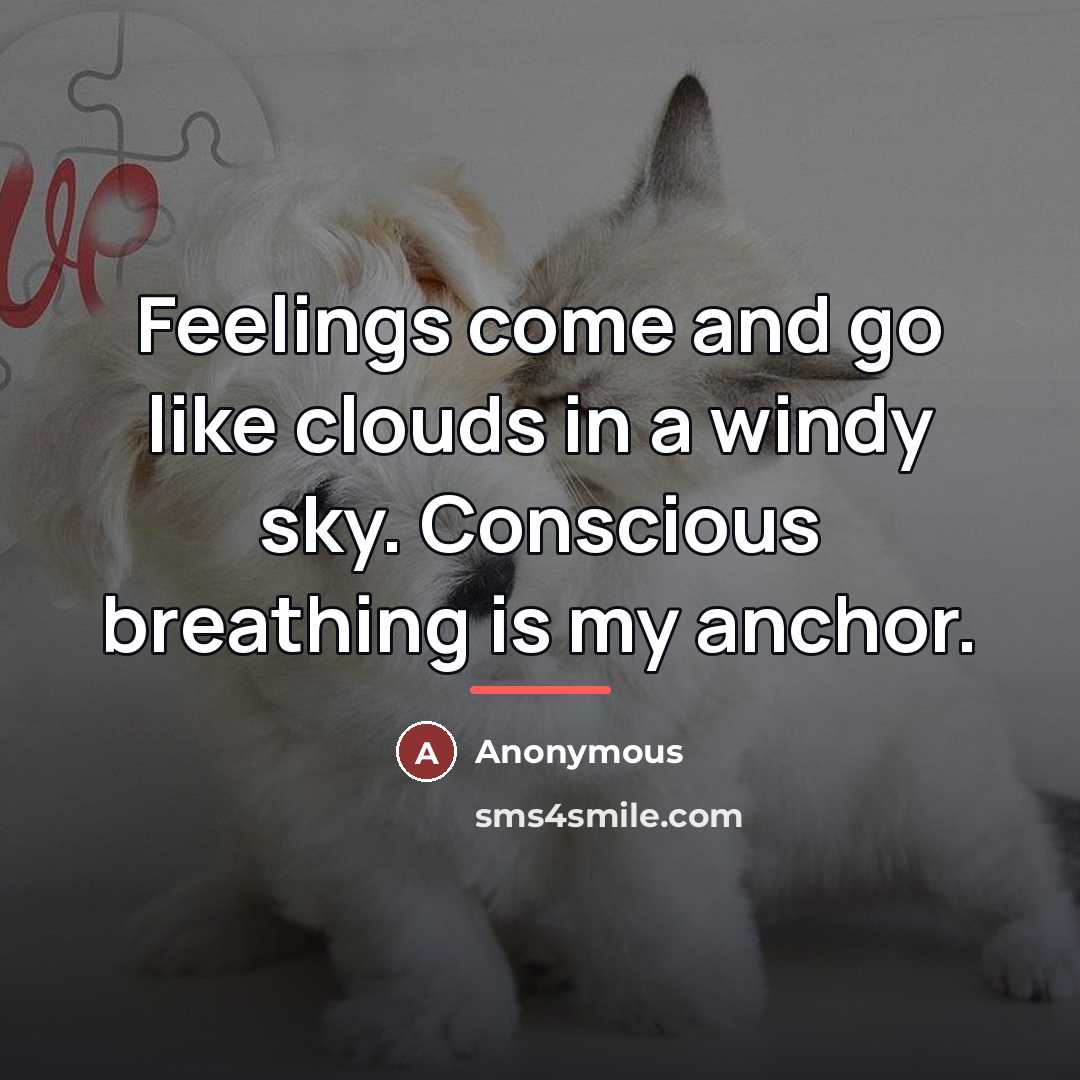 “Feelings come and go like clouds in a windy sky.…” quote by Thich Nhat Hang
