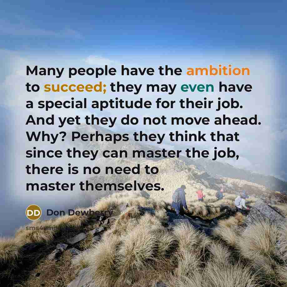 “Many people have the ambition to succeed; they may even…” quote by Don Dewberry