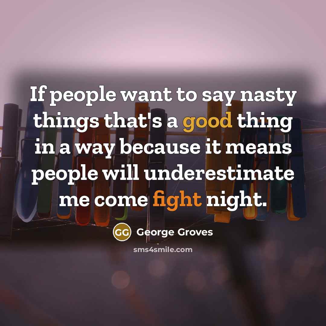 “If people want to say nasty things that's a good…” quote by George Groves