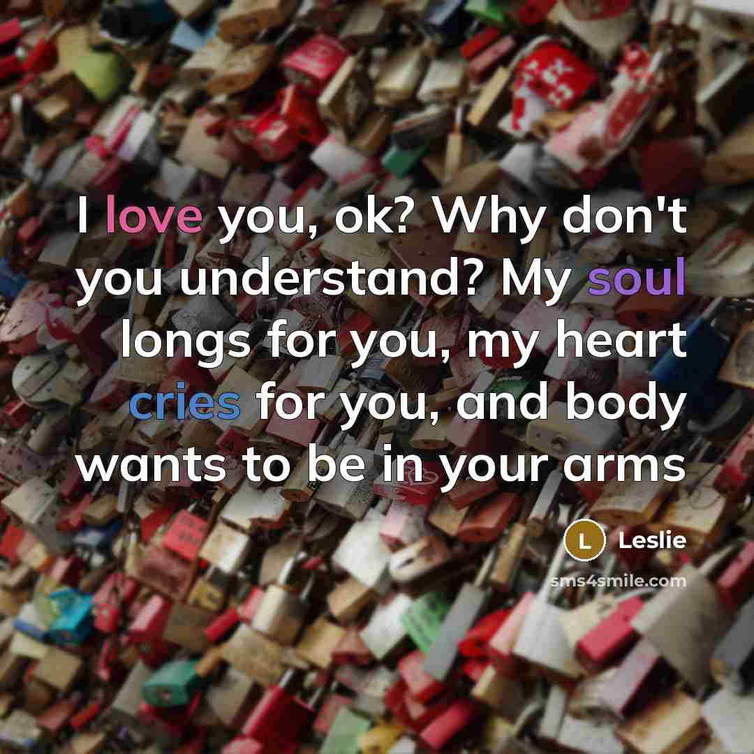 “I love you, ok? Why don't you understand? My soul…” quote by Leslie
