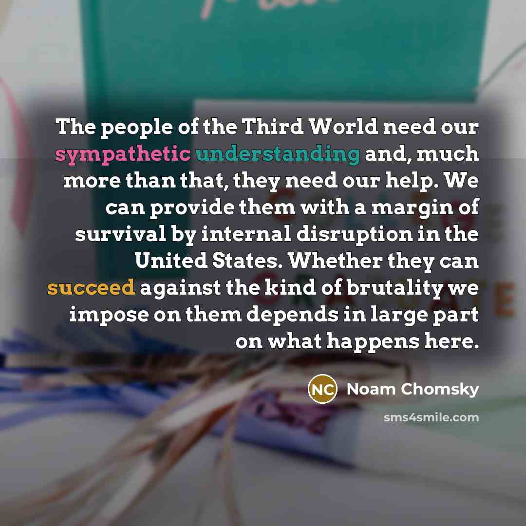 “The people of the Third World need our sympathetic understanding…” quote by Noam Chomsky