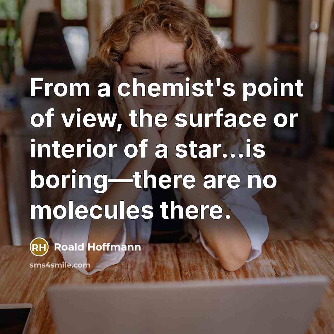 “From a chemist's point of view, the surface or interior…” quote by Roald Hoffmann