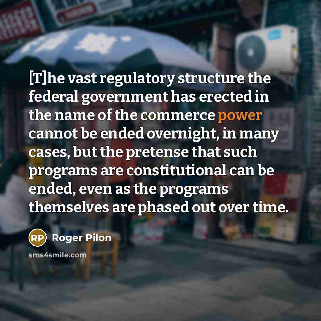 “[T]he vast regulatory structure the federal government has erected in…” quote by Roger Pilon