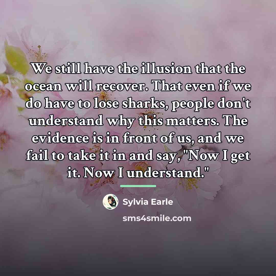 “We still have the illusion that the ocean will recover.…” quote by Sylvia Earle