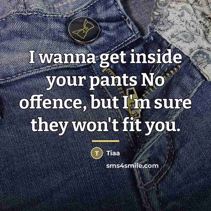 “I wanna get inside your pants No offence, but I'm…” quote by Tiaa