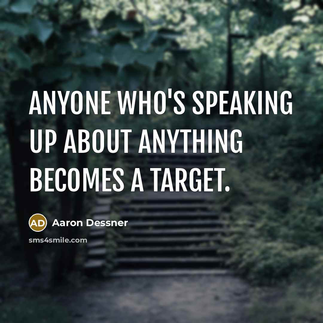 “Anyone who's speaking up about anything becomes a target.…” quote by Aaron Dessner