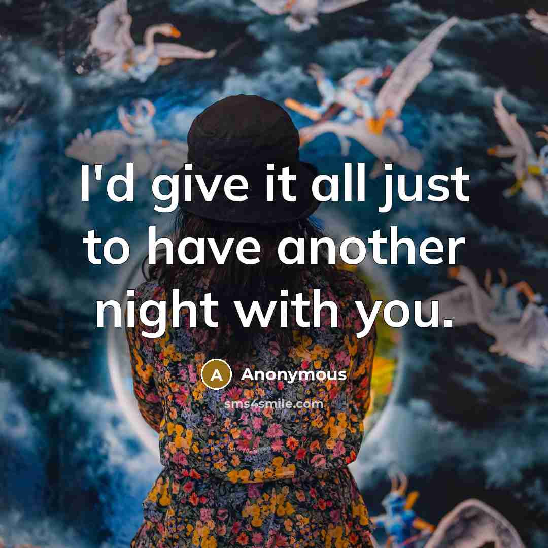 “I'd give it all just to have another night with…” quote by Anonymous
