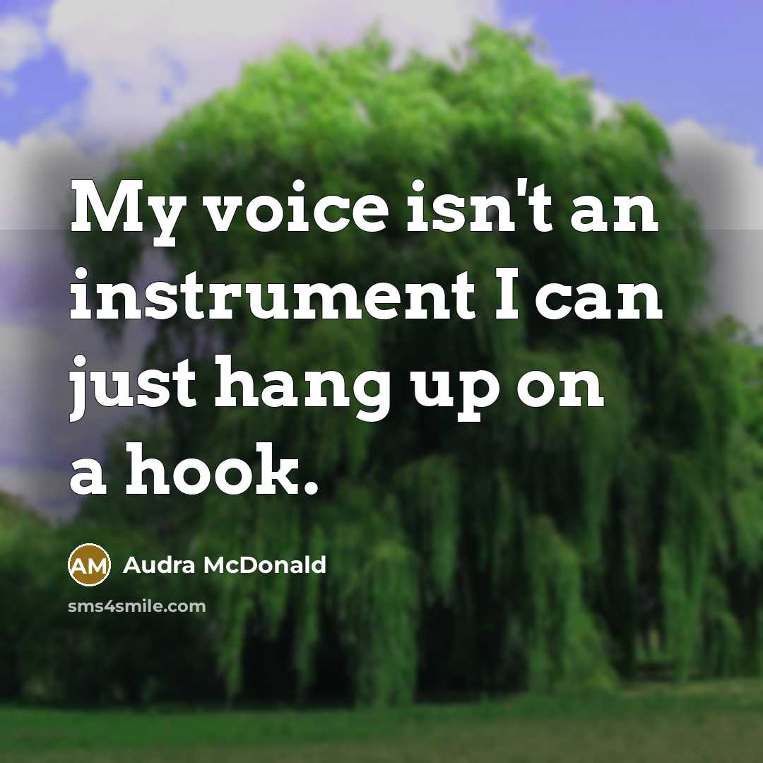 “My voice isn't an instrument I can just hang up on a hook.” quote by Audra McDonald