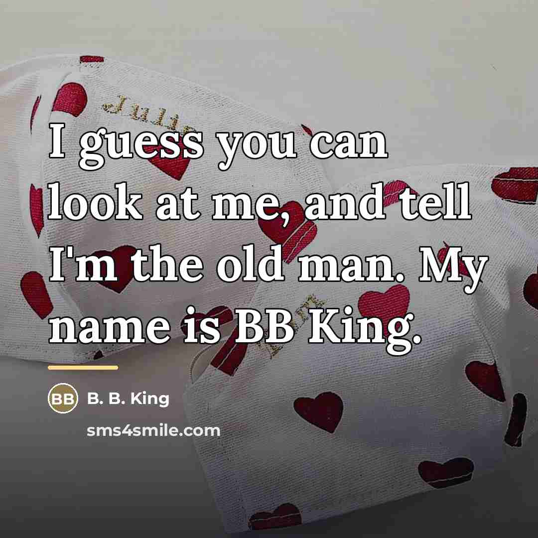 “I guess you can look at me, and tell I'm…” quote by B. B. King