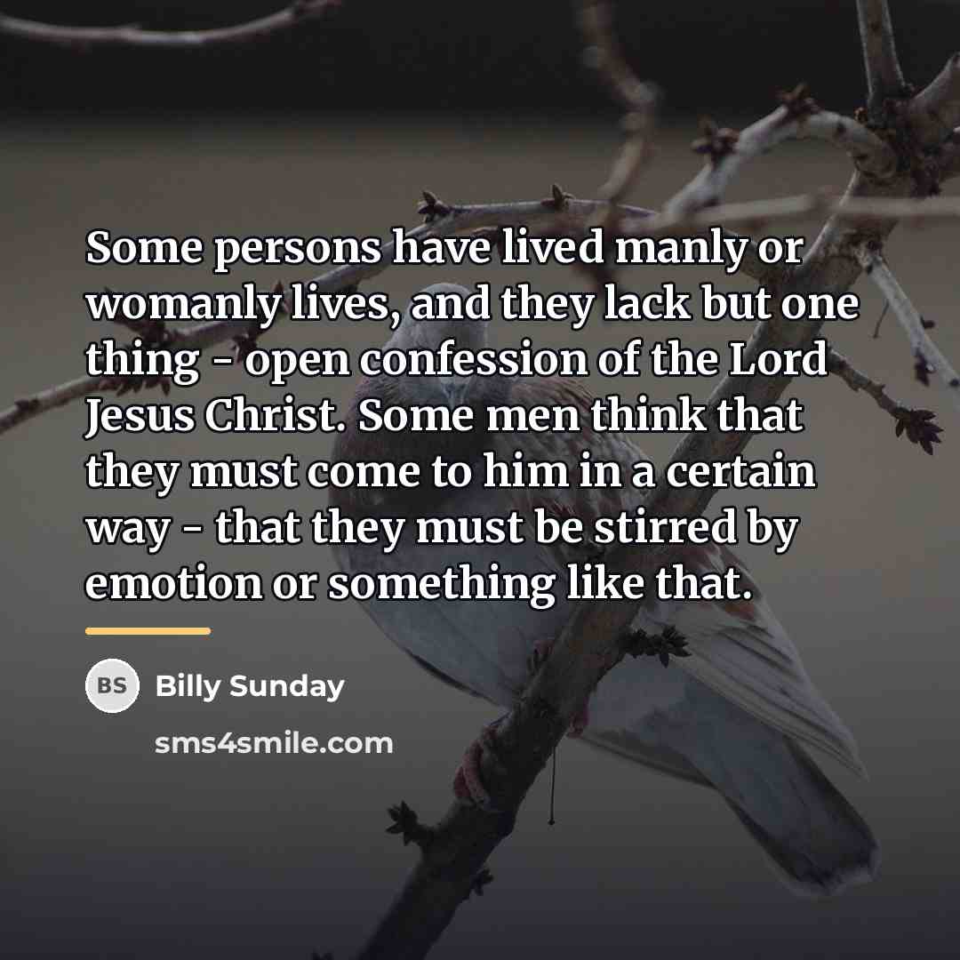 “Some persons have lived manly or womanly lives, and they…” quote by Billy Sunday