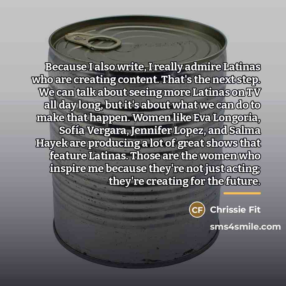 “Because I also write, I really admire Latinas who are…” quote by Chrissie Fit