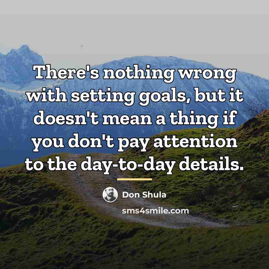 “There's nothing wrong with setting goals, but it doesn't mean…” quote by Don Shula
