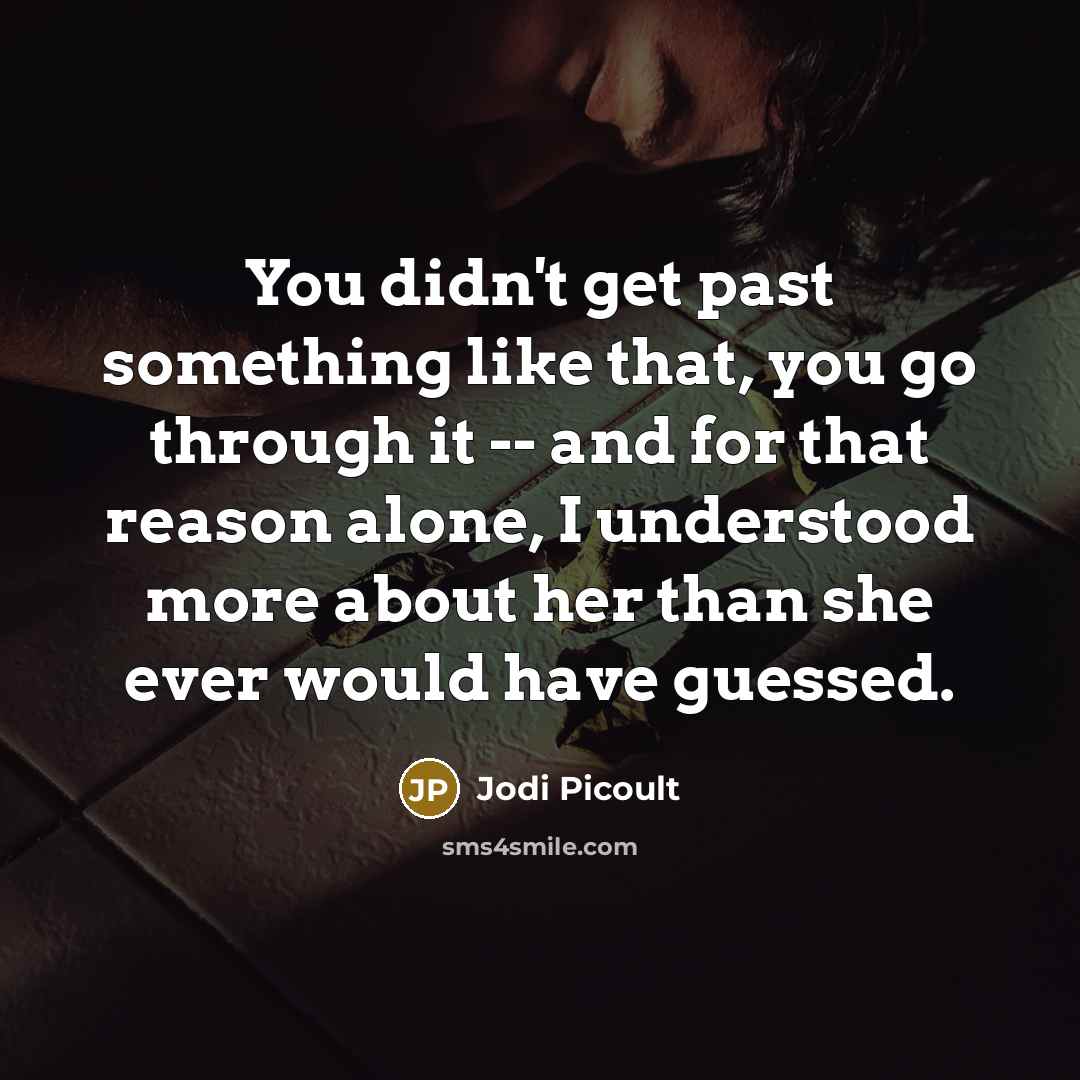 “You didn't get past something like that, you go through…” quote by Jodi Picoult