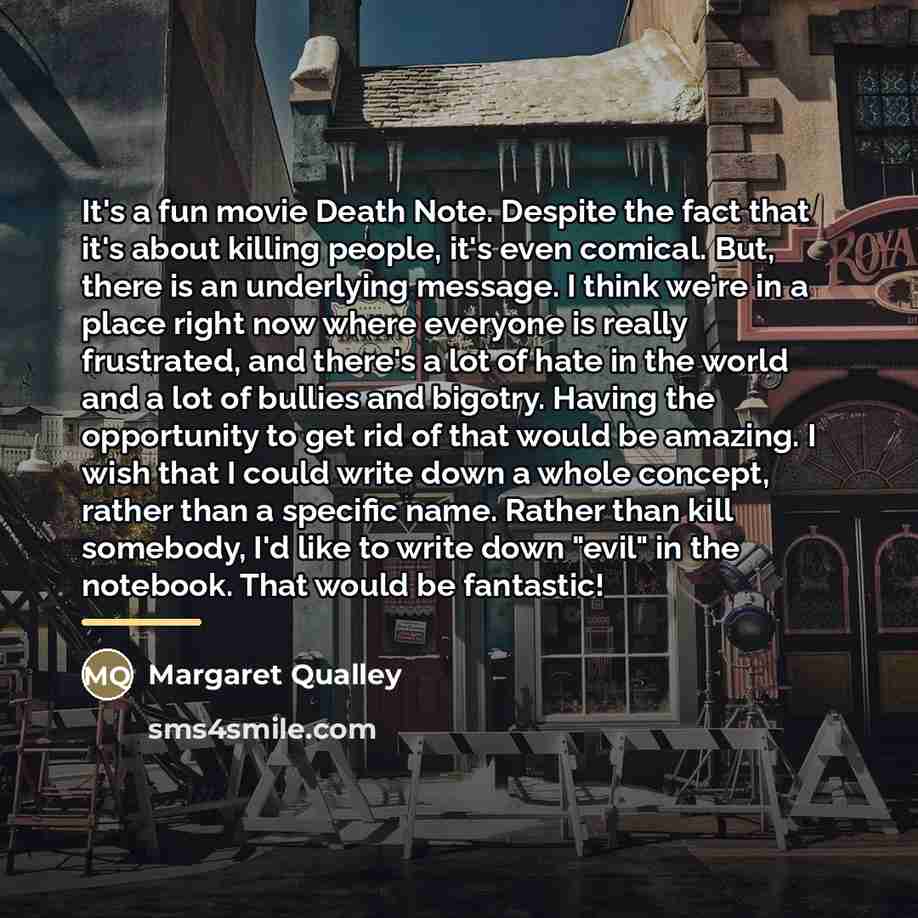 “It's a fun movie Death Note. Despite the fact that…” quote by Margaret Qualley