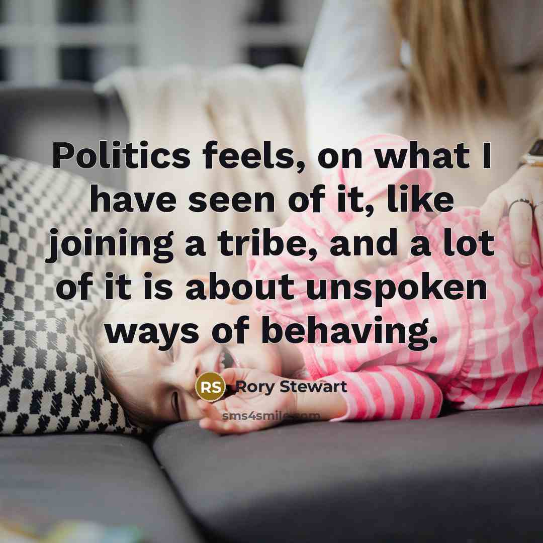 “Politics feels, on what I have seen of it, like…” quote by Rory Stewart