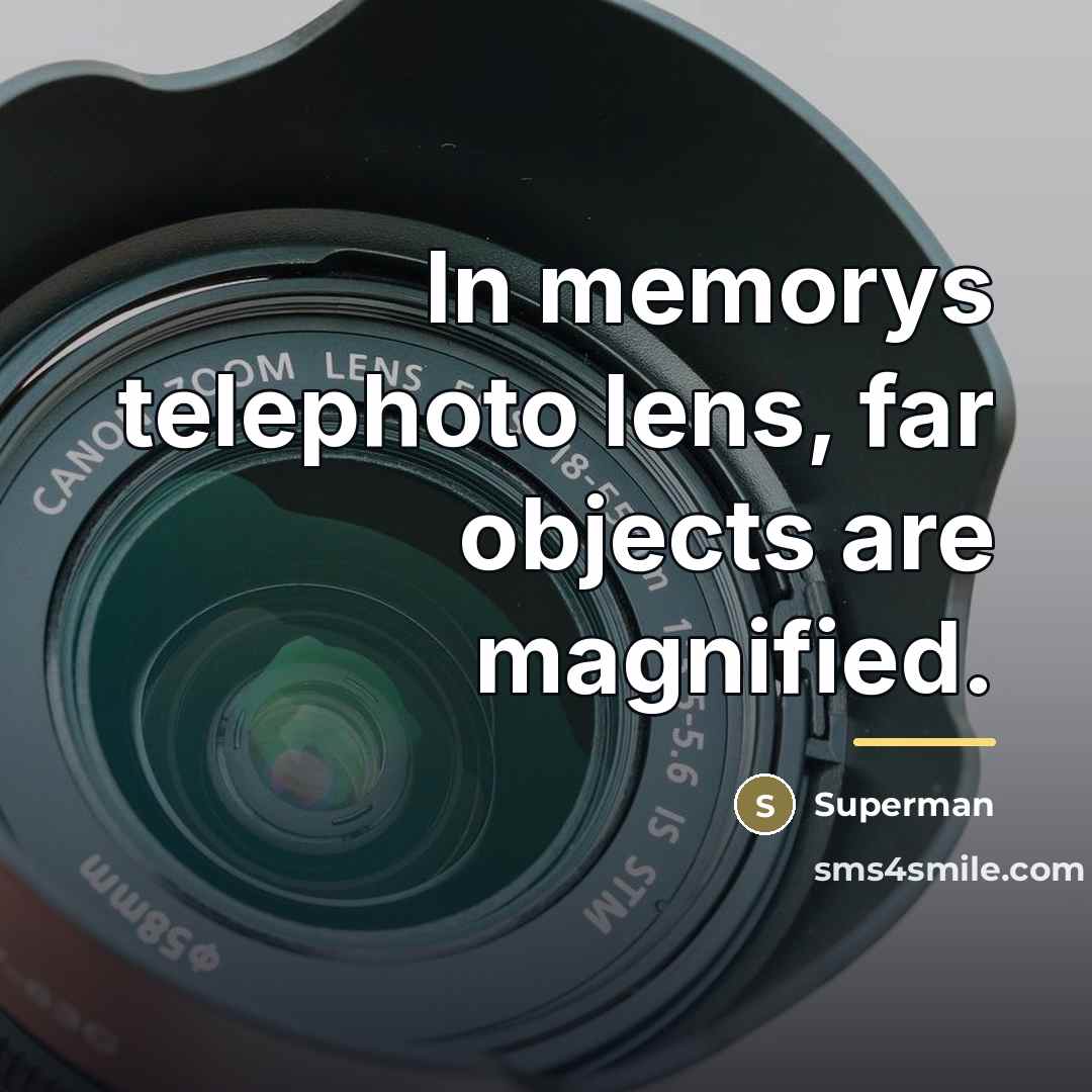 “In memorys telephoto lens, far objects are magnified.…” quote by Superman