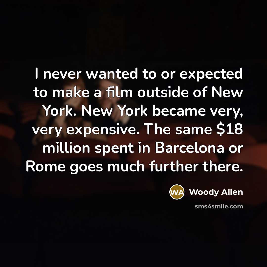 “I never wanted to or expected to make a film…” quote by Woody Allen
