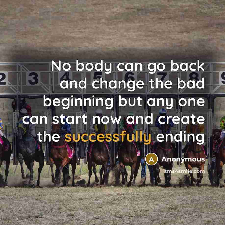 “No body can go back and change the bad beginning but any one can start now and create the successfully ending” quote by Anonymous
