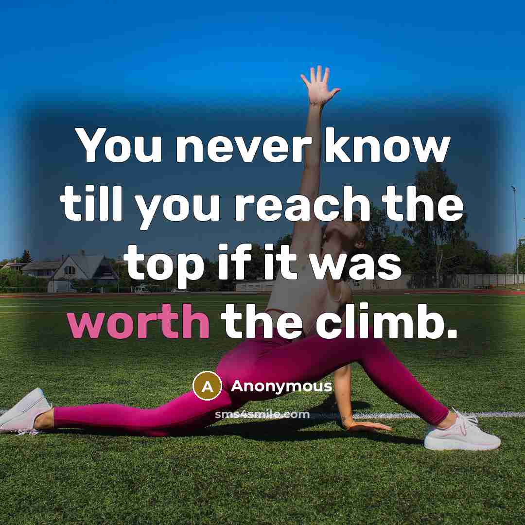 “You never know till you reach the top if it…” quote by Anonymous