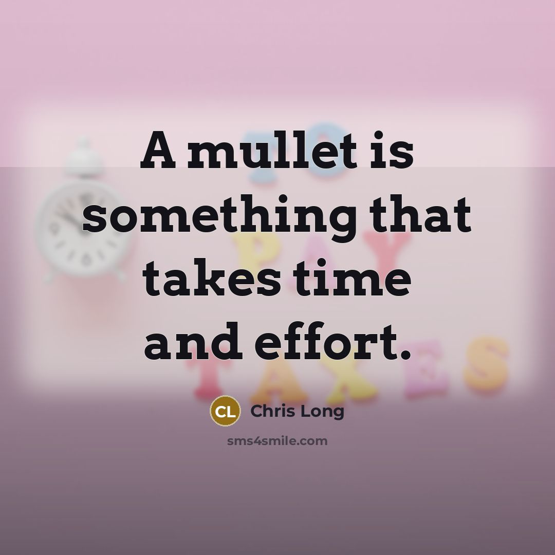 “A mullet is something that takes time and effort.…” quote by Chris Long