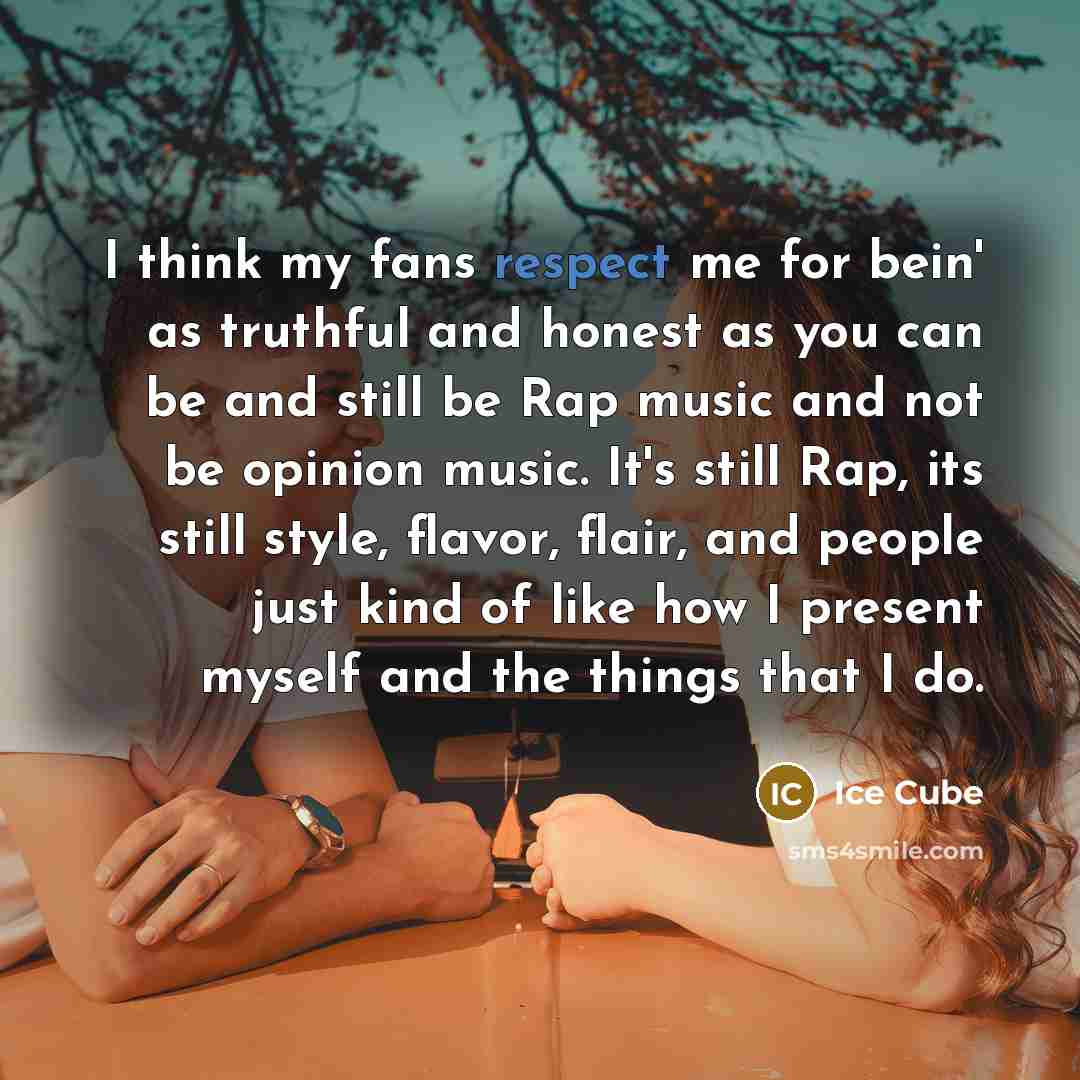 “I think my fans respect me for bein' as truthful…” quote by Ice Cube