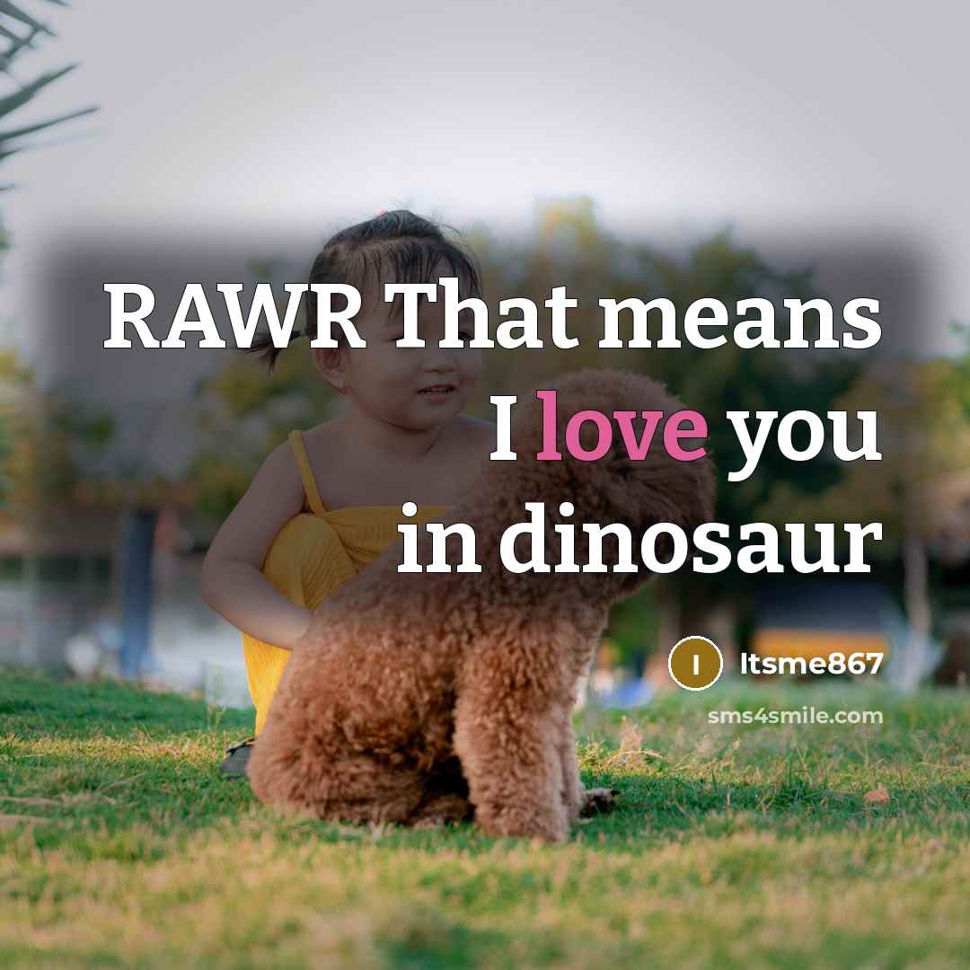 “RAWR That means I love you in dinosaur…” quote by Itsme867