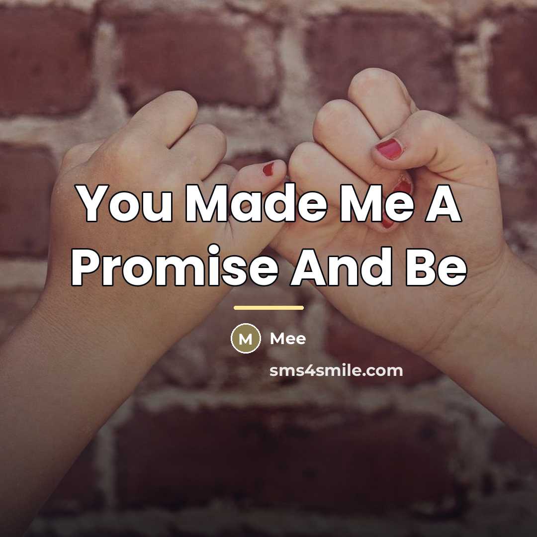 “You Made Me A Promise And Be…” quote by Mee