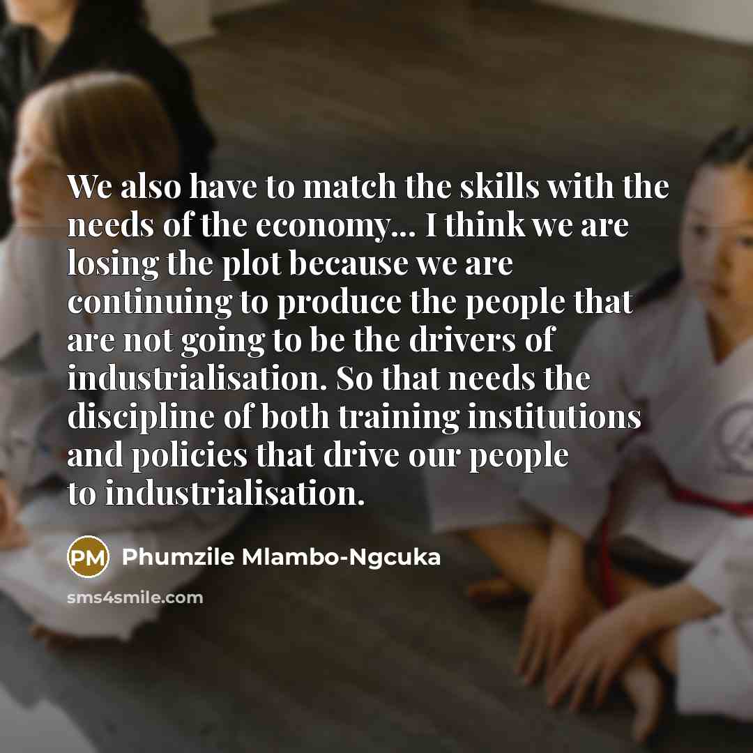“We also have to match the skills with the needs…” quote by Phumzile Mlambo-Ngcuka