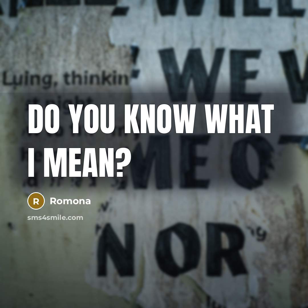 “Do you know what I mean?” quote by Romona