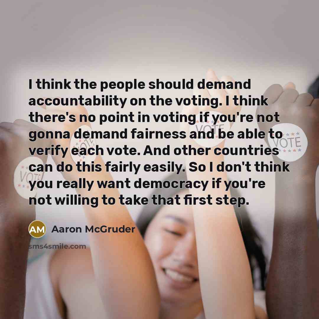 “I think the people should demand accountability on the voting.…” quote by Aaron McGruder