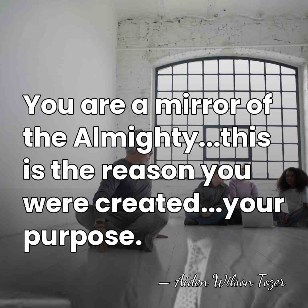You are a mirror of the Almighty...this is the reason you were&hellip; - Aiden Wilson Tozer