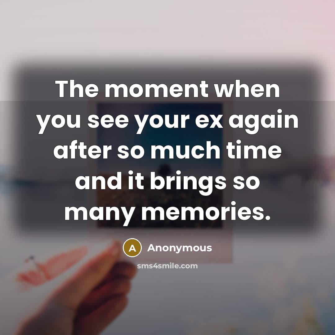 “The moment when you see your ex again after so…” quote by Anonymous