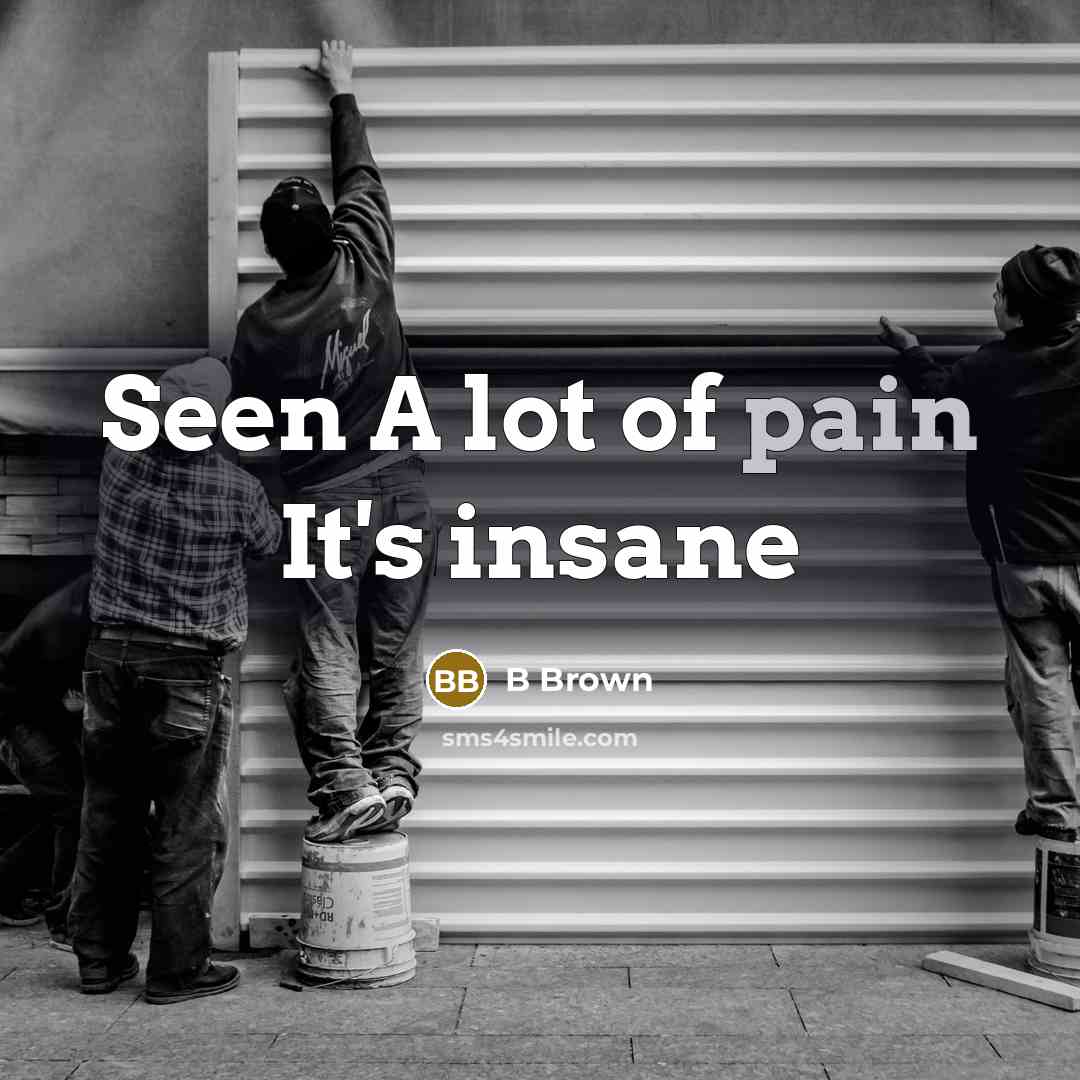 “Seen A lot of pain It's insane…” quote by B Brown