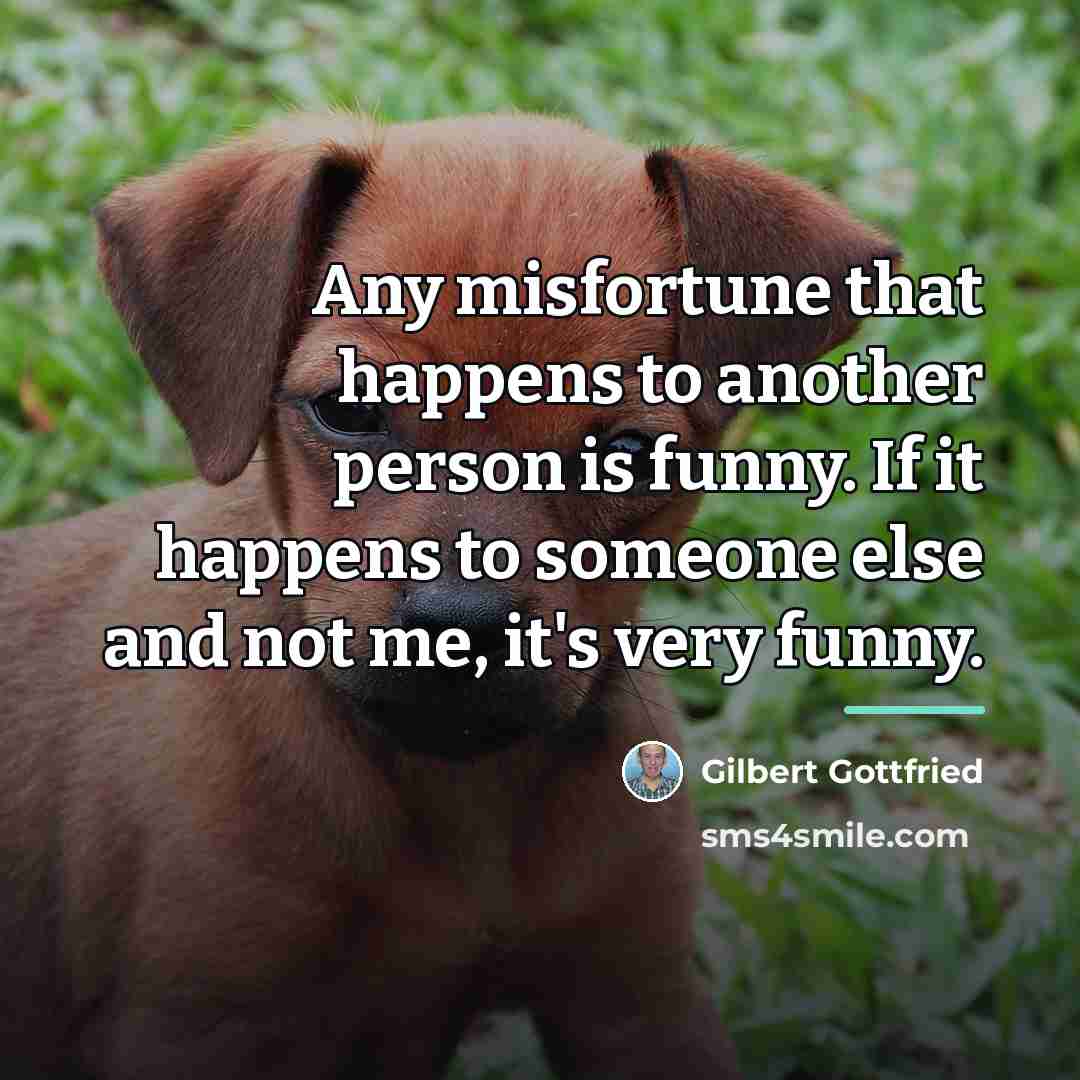“Any misfortune that happens to another person is funny. If…” quote by Gilbert Gottfried