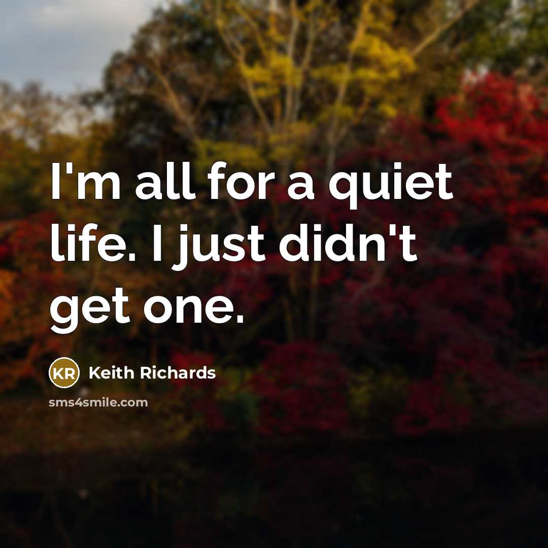 “I'm all for a quiet life. I just didn't get…” quote by Keith Richards