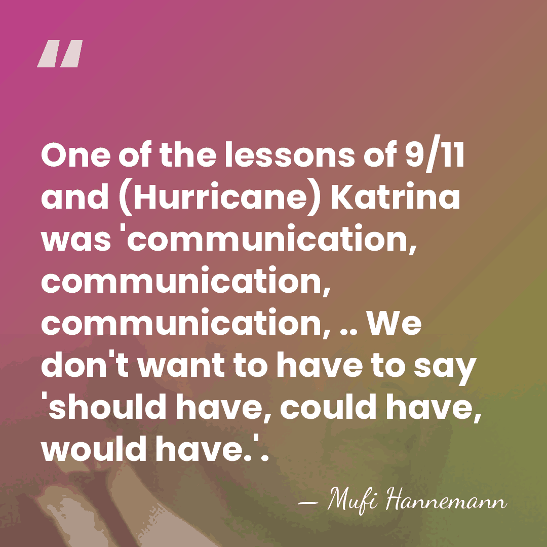 One of the lessons of 9/11 and (Hurricane) Katrina was 'communication, communication,&hellip; - Mufi Hannemann
