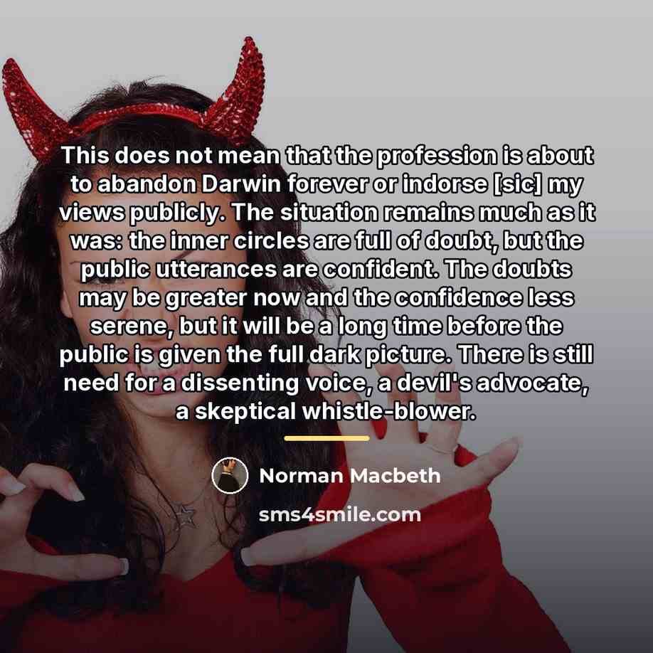 “This does not mean that the profession is about to…” quote by Norman Macbeth