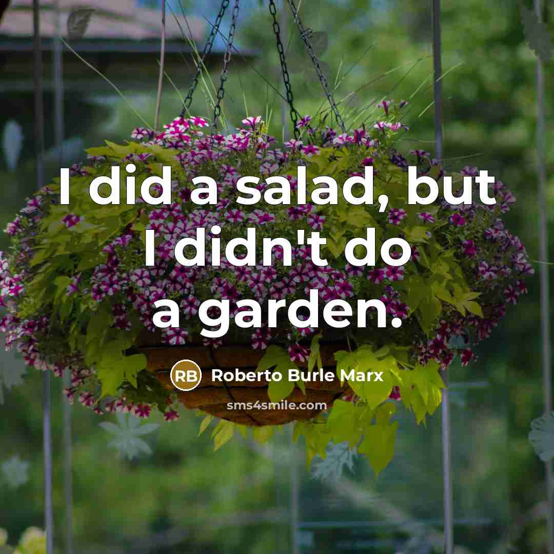 “I did a salad, but I didn't do a garden.…” quote by Roberto Burle Marx