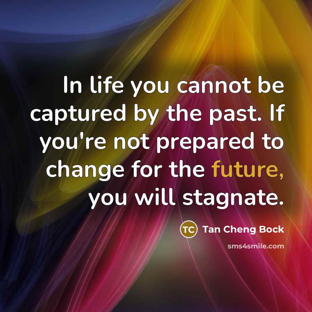 “In life you cannot be captured by the past. If…” quote by Tan Cheng Bock