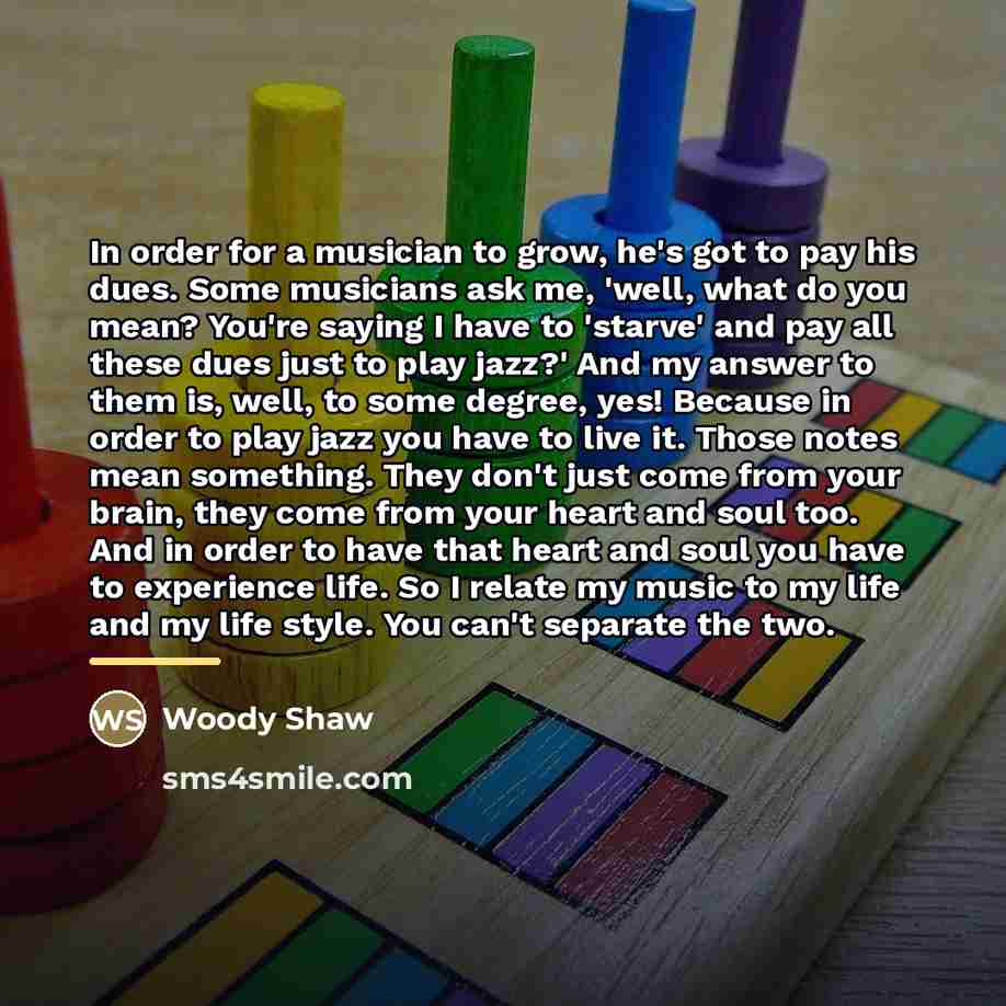 “In order for a musician to grow, he's got to…” quote by Woody Shaw