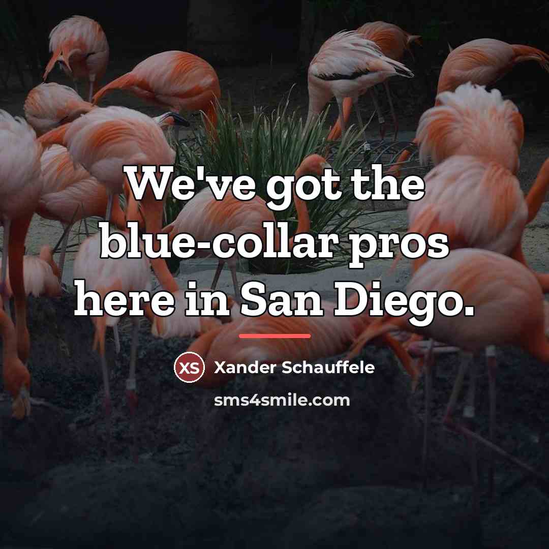 “We've got the blue-collar pros here in San Diego.…” quote by Xander Schauffele