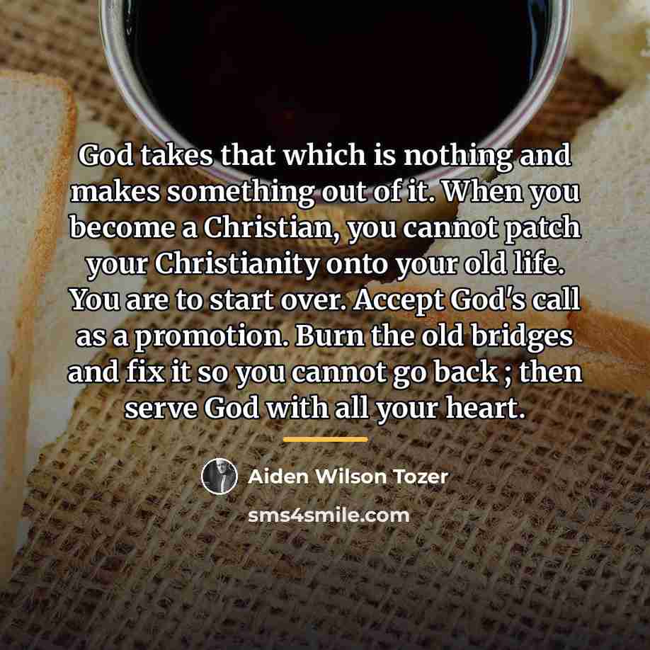 “God takes that which is nothing and makes something out…” quote by Aiden Wilson Tozer