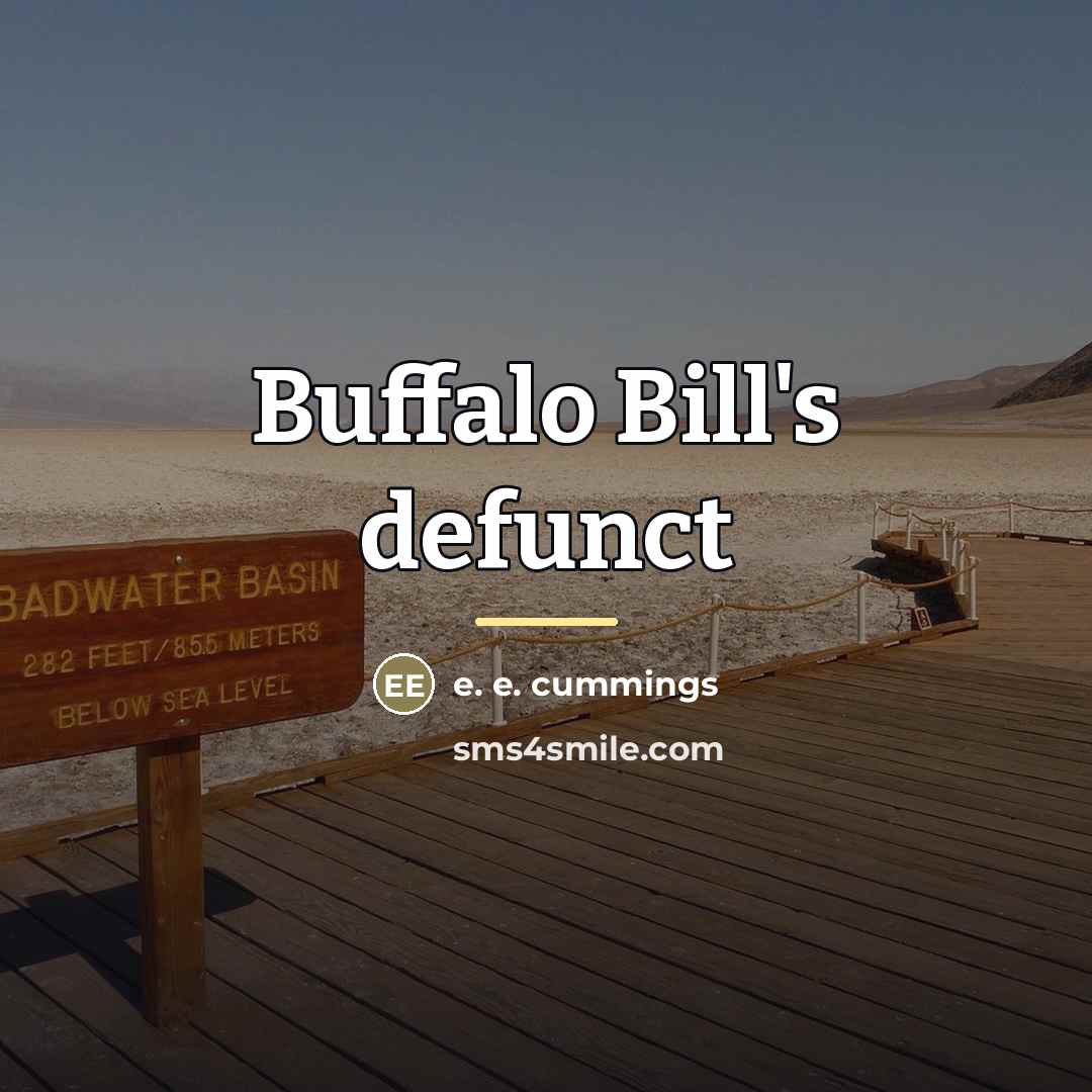 “Buffalo Bill's defunct…” quote by e. e. cummings