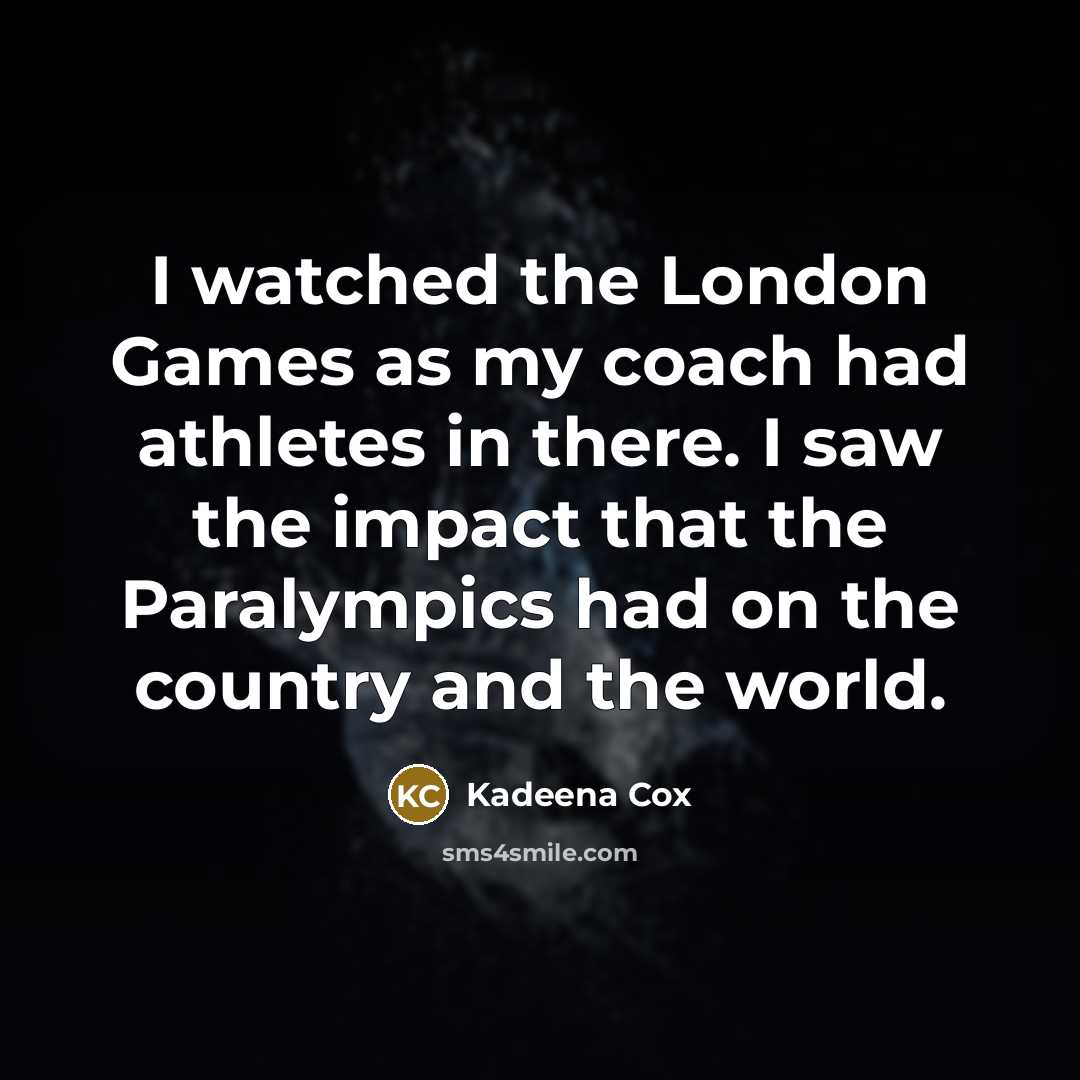 “I watched the London Games as my coach had athletes…” quote by Kadeena Cox