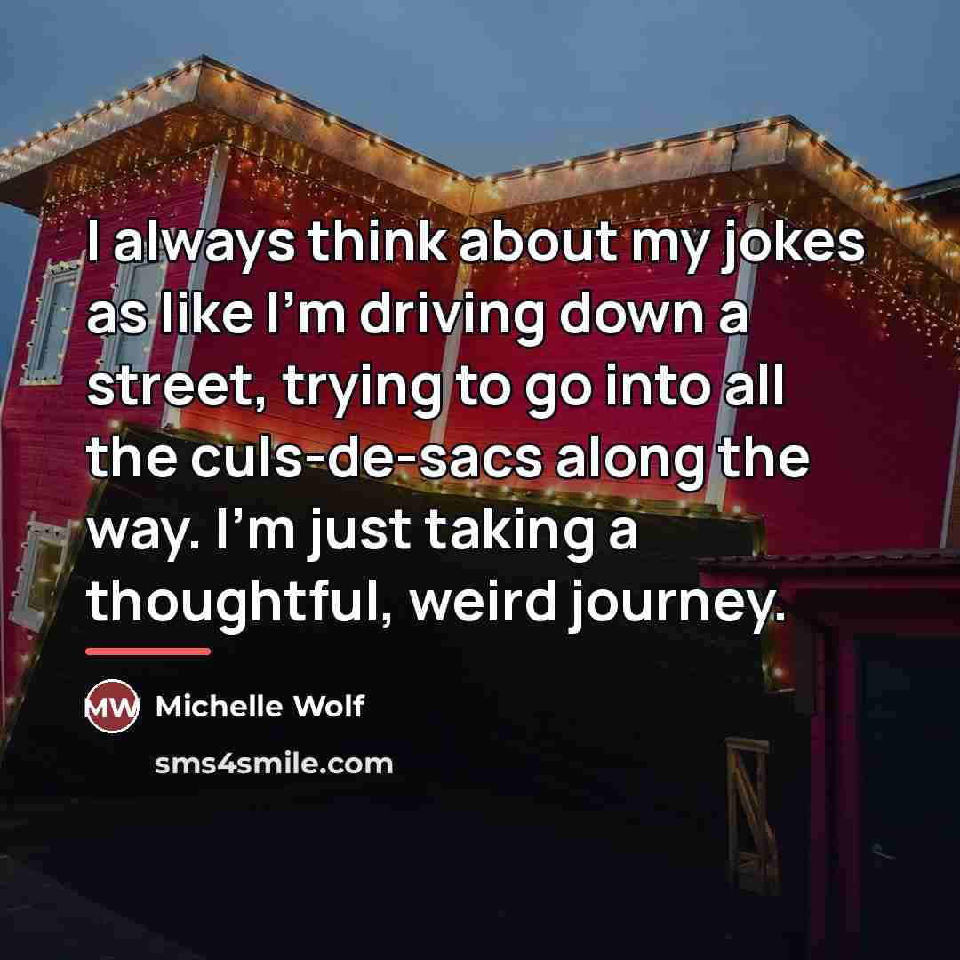 “I always think about my jokes as like I'm driving…” quote by Michelle Wolf