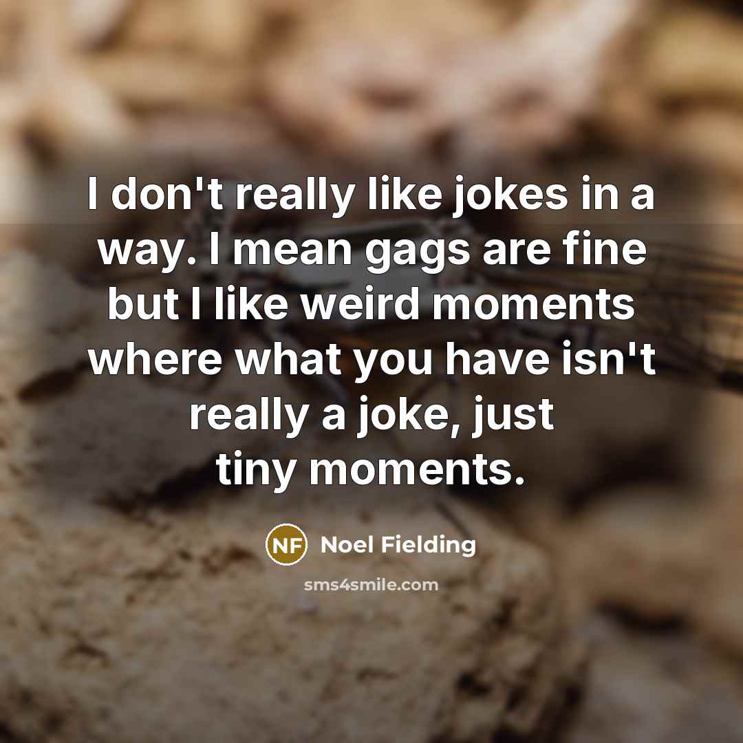 “I don't really like jokes in a way. I mean…” quote by Noel Fielding